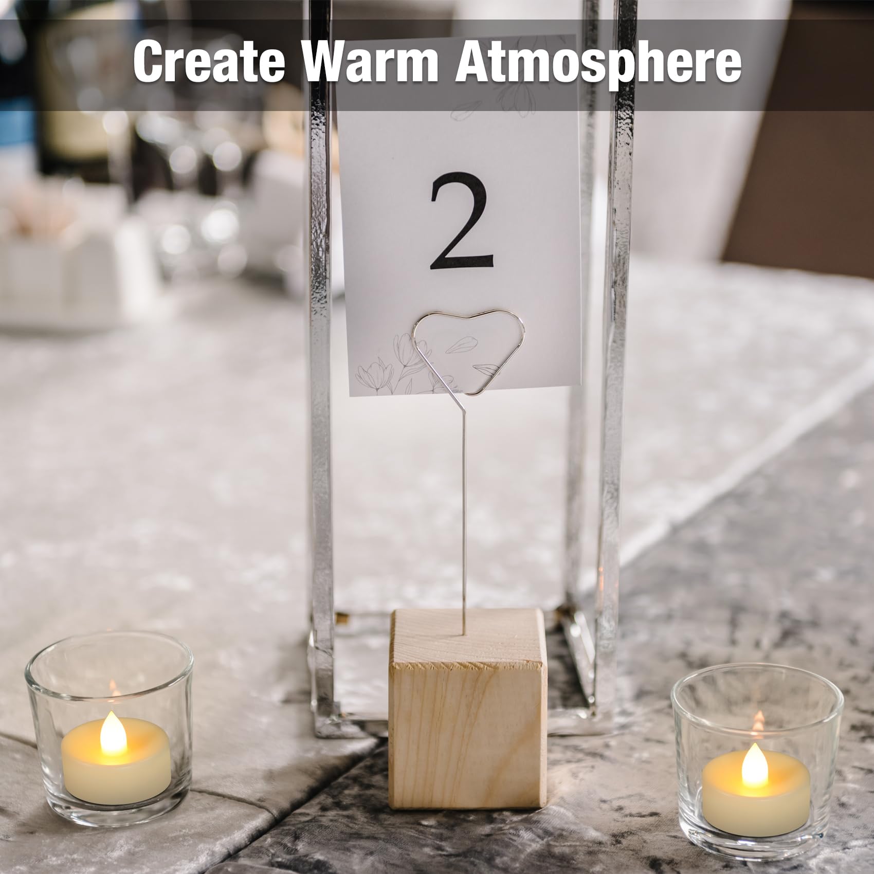 Confezione da 50 lumini a LED senza fiamma, funzionamento a batteria, candele tremolanti elettriche per matrimoni, feste, festival, votive, tavoli, decorazioni per la casa
