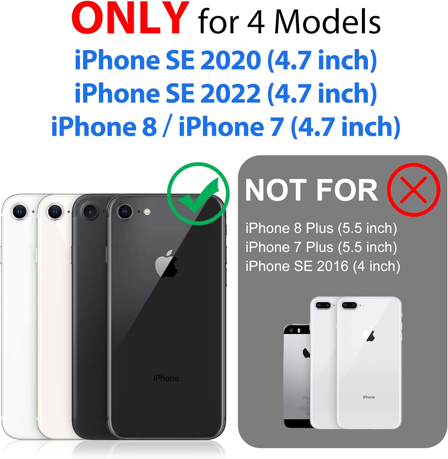 sportlink waterproof case for iphone se 3rd 2022/iphone se 2nd 2020/iphone 7/8 - full body shockproof dustproof phone screen protector rugged waterproof case for iphone se3/se2/7/8 clear black/frosted clear for iphone se2/se3/7/8