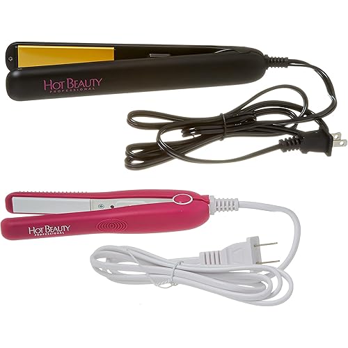 Ceramic High Heat Level Flat Irons 2-in-1 Value Pack 1" and Mini 1/2" with Free Travel Pouch