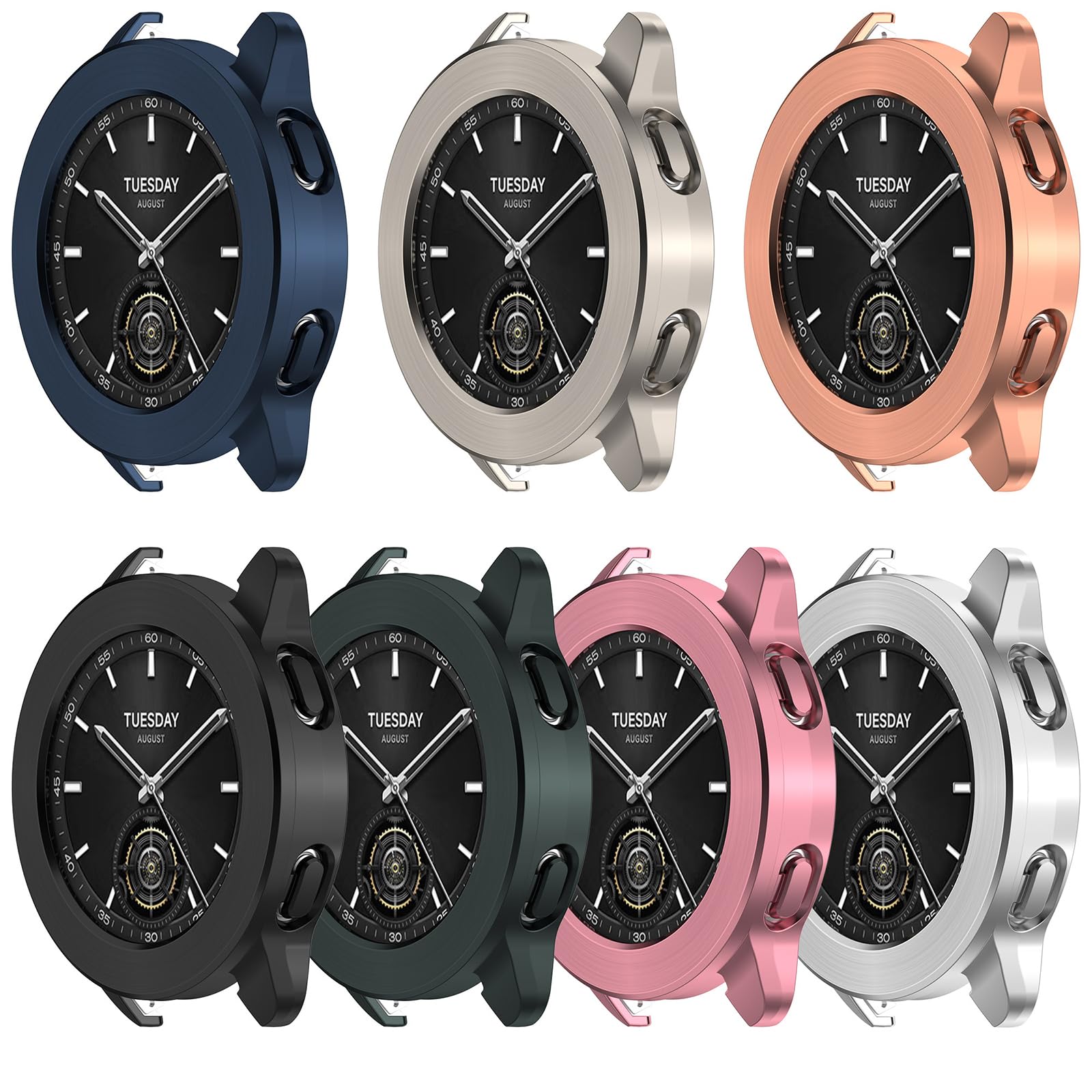 Pierścień Bezel do Xiaomi Watch S3, Stylizacja Bezel Ochronna Obudowa Zapasowa Bezel Zestaw Ochrona przed zarysowaniami do Watch 3 (czarny)
