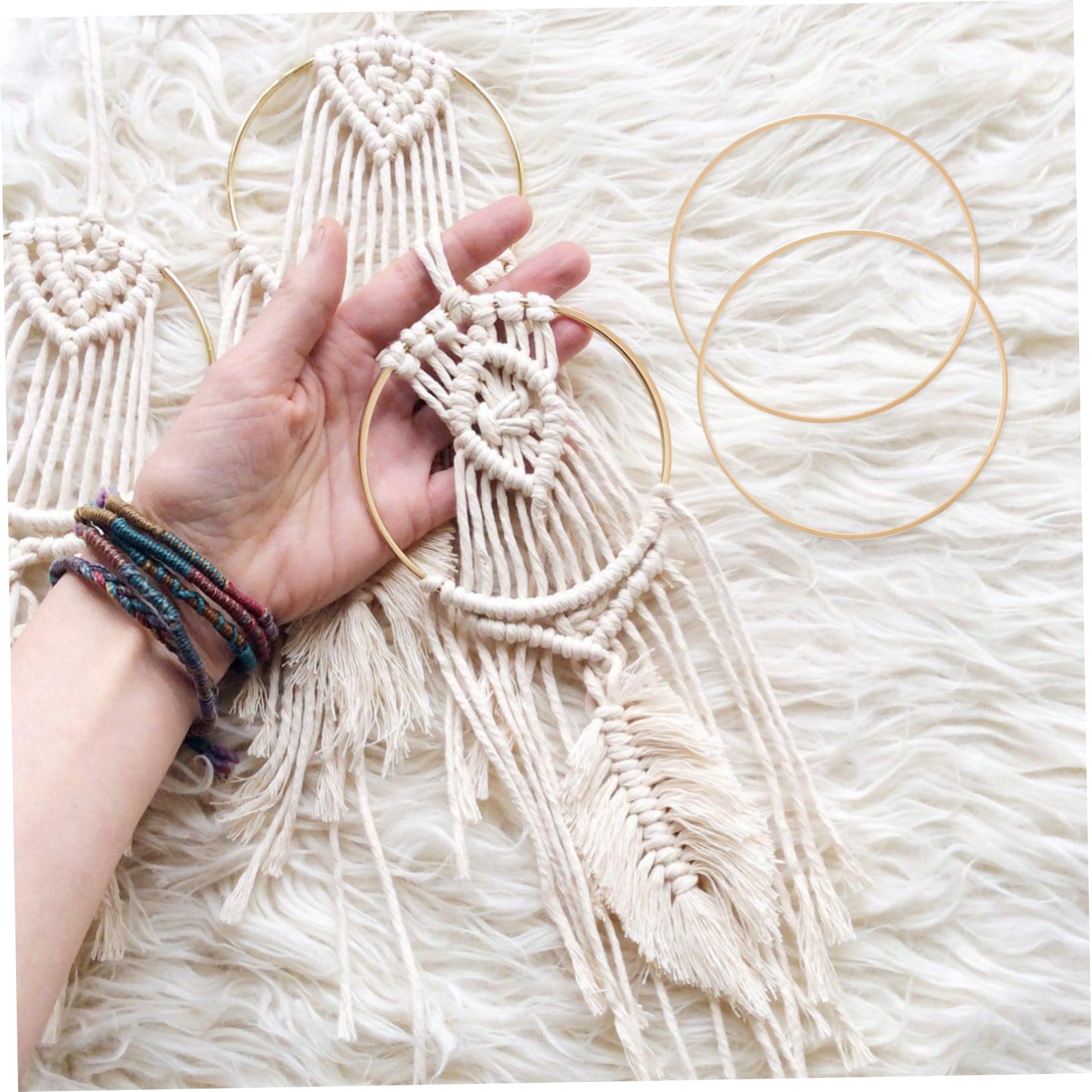 Cabilock Craft Rings for Dream Catcher 23cm Bamboo Circle Catchers Craft Supplies