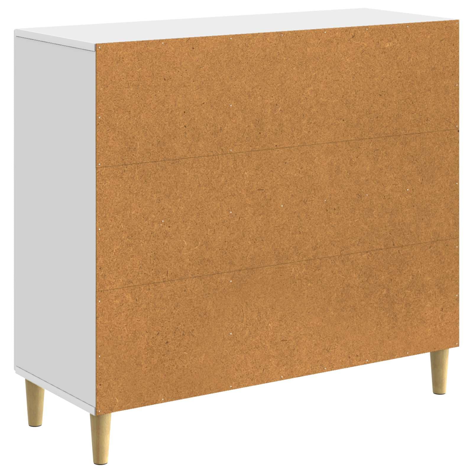 Credenza bianca 89 x 34,5 x 80 cm, comò con 3 ante, in legno