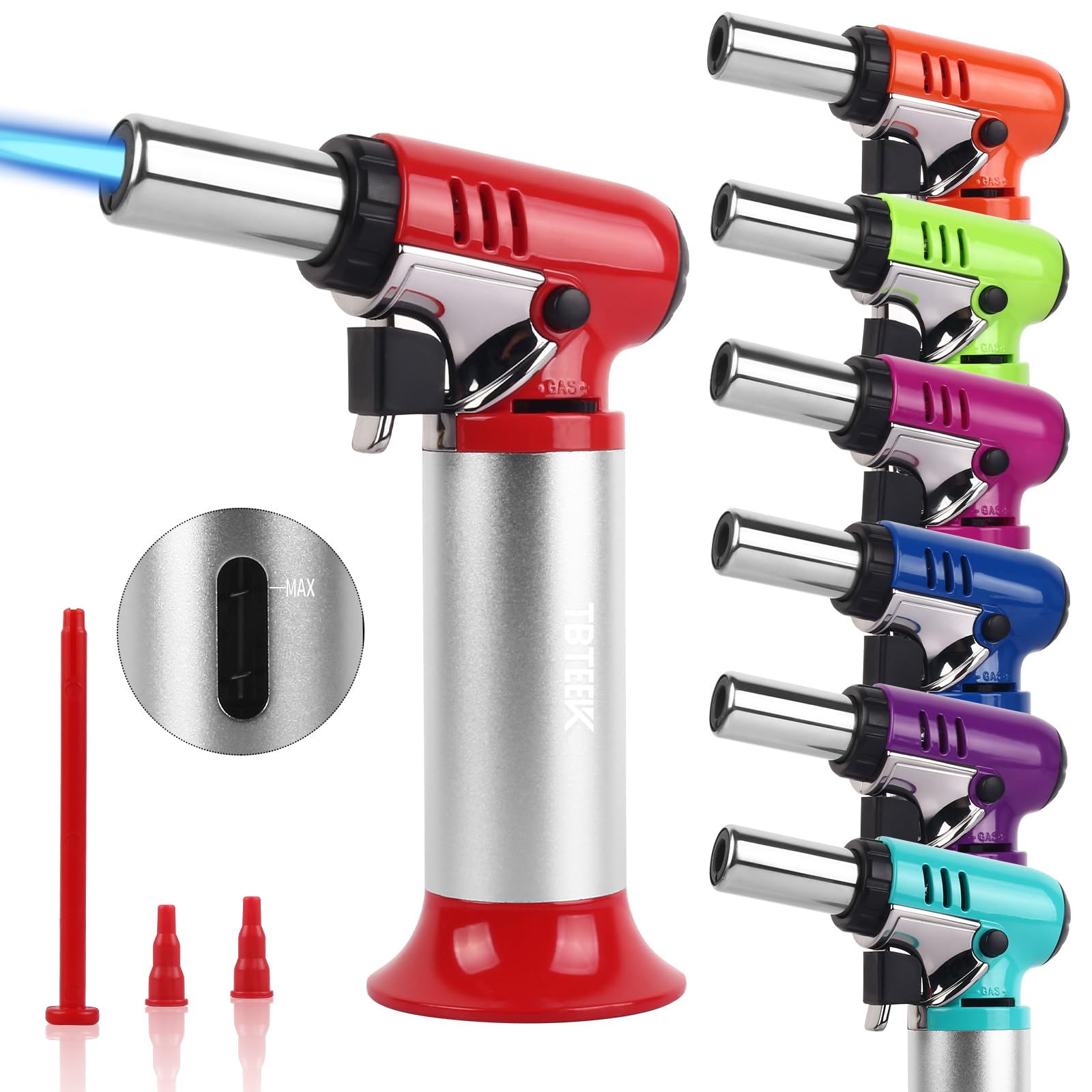 TBTEEK Butane Torch Lighter with Fuel Gauge for Brulee Creme, Soldering