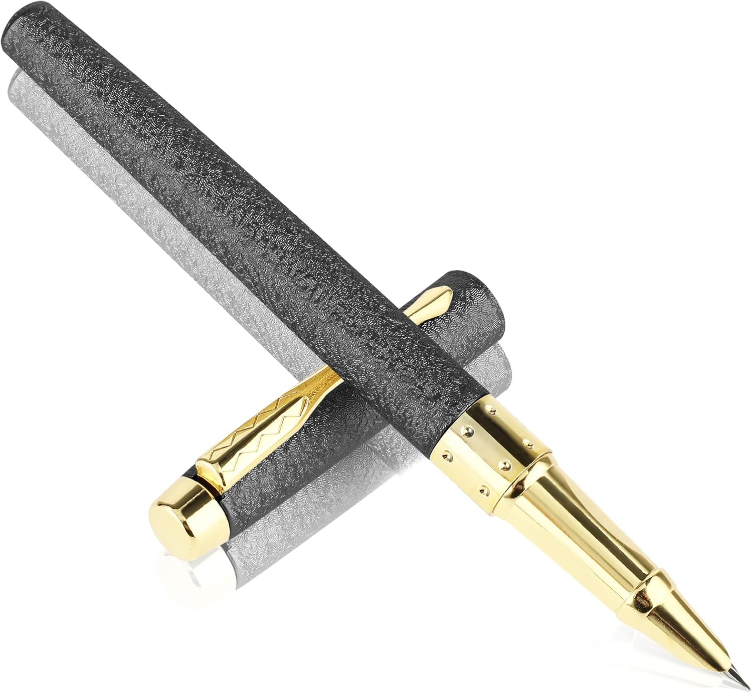 Cobee® Penna stilografica con finitura satinata, punta extra fine da 0,38 mm, in metallo, leggera, per calligrafia, sottile, elegante, per uomini e donne, ufficio (nero) Cobee® Penna stilografica con finitura satinata, punta extra fine da 0,38 mm, in metallo, leggera, per calligrafia, sottile, elegante, per uomini e donne, ufficio (nero)