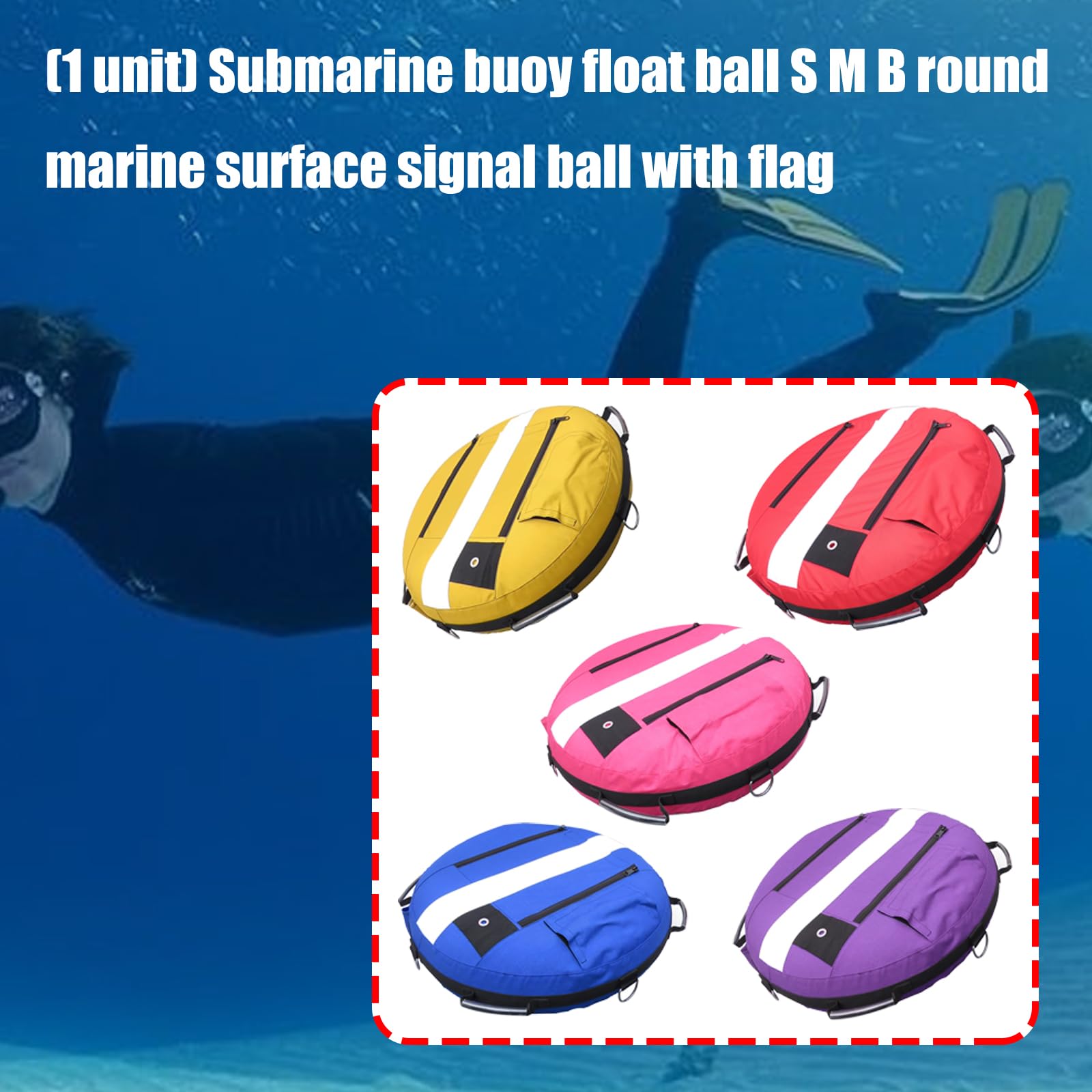 Lot de 3 bouées de plongée gonflables haute visibilité pour entraînement et surfaçage