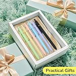 UIXJODO Stylos colorés, 6 Stylos colorés Pcs stylos d'écriture fin point lisse, 0.5mm Stylos de gel d'encre colorés pour la prise de notes de journal, fournitures scolaires Cadeaux pour les femmes (6 Vibrant d'or Pcs)