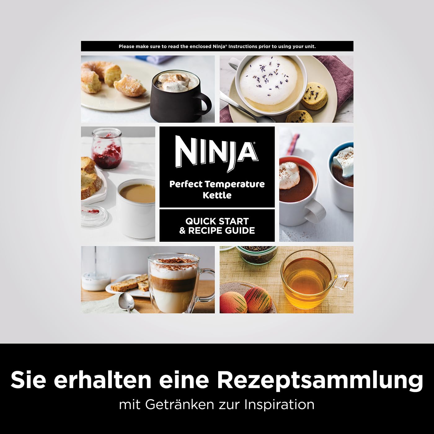 Ninja Bollitore Elettrico con Temperatura di Precisione, con Display LED,1,7L, con Controllo della Temperatura, Facile da Usare, Bollitura Rapida e Mantenimento della Temperatura, Acciaio KT201EU
