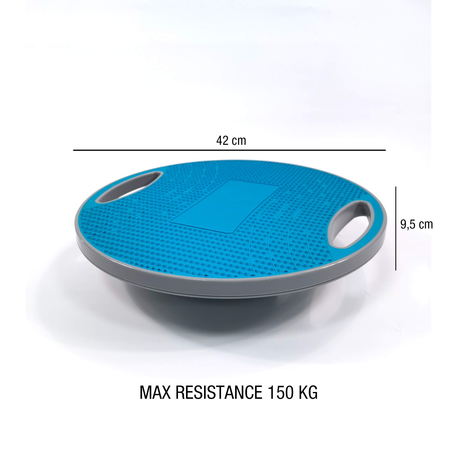 Rebecca Mobili Balance Board, Pedana Propriocettiva, Azzurro Grigio, Plastica Antiscivolo, Per Fisioterapia Allenamento Equilibrio - Misure: 9,5 x 42 x 42 cm (HxLxP) - Art. SP5059