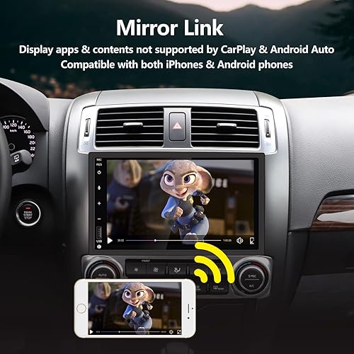 Miniatura 8 de YZKONG Estéreo de coche compatible con Carplay inalámbrico y Android Auto, doble DIN 7 pulgadas IPS pantalla táctil receptor de radio de coche con