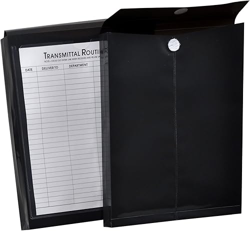 Lion File-N-Send Sobres de polietileno entre oficinas, 10 x 13 pulgadas, gris carbón opaco (negro), 6 unidades EApaquete, 1 paquete (22700-CG)