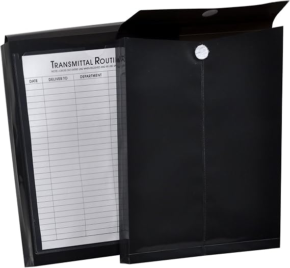 Lion File-N-Send Poly Inter-Office Envelopes, 10 x 13 Inches, Opaque Charcoal Gray (Black), 6 EA/Pack, 1 Pack (22700-CG)
