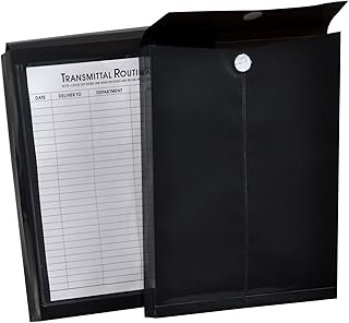Lion File-N-Send Poly Inter-office Envelopes, 10 x 13 Inches, Opaque Charcoal Gray (Black), 6 EA/Pack, 1 Pack (22700-CG)
