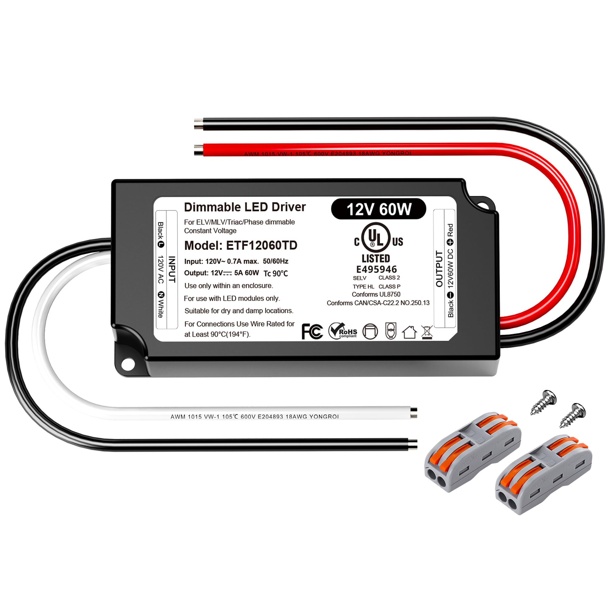 12V LED Driver - Dimmable, UL Listed, Lutron Compatible -1
