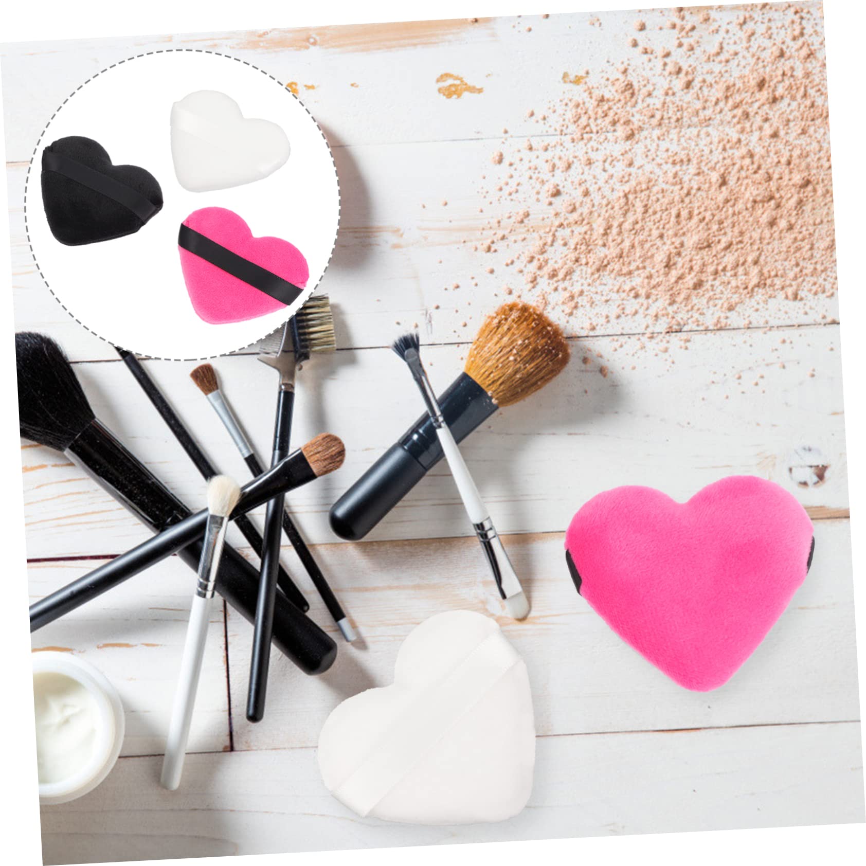minkissy 36 Pz Soffio Di Cuore Tampone Di Cipria Piumino Da Cipria Cosmetico Sfoglia Compatta Piumino Di Cotone Sbuffi Di Trucco Esfoliante Pulizia Spugna Batuffolo Di Cotone Donna
