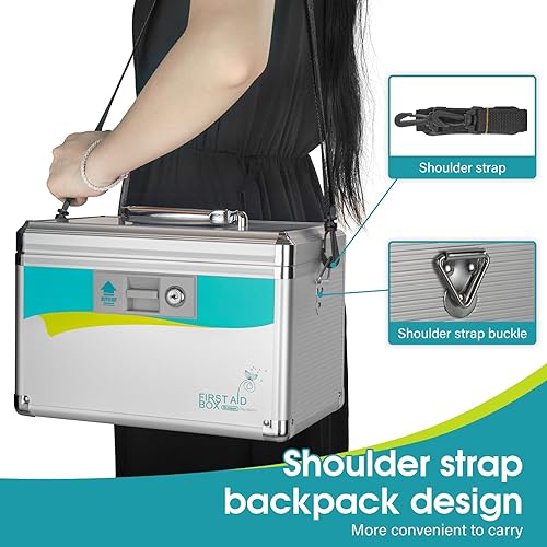 Miniatura 5 de Glosen Caja de bloqueo de medicina, caja de medicina con bloqueo, cajas de bloqueo de seguridadExtra grandes15.9x9.3x8.9 pulgadas, caja de