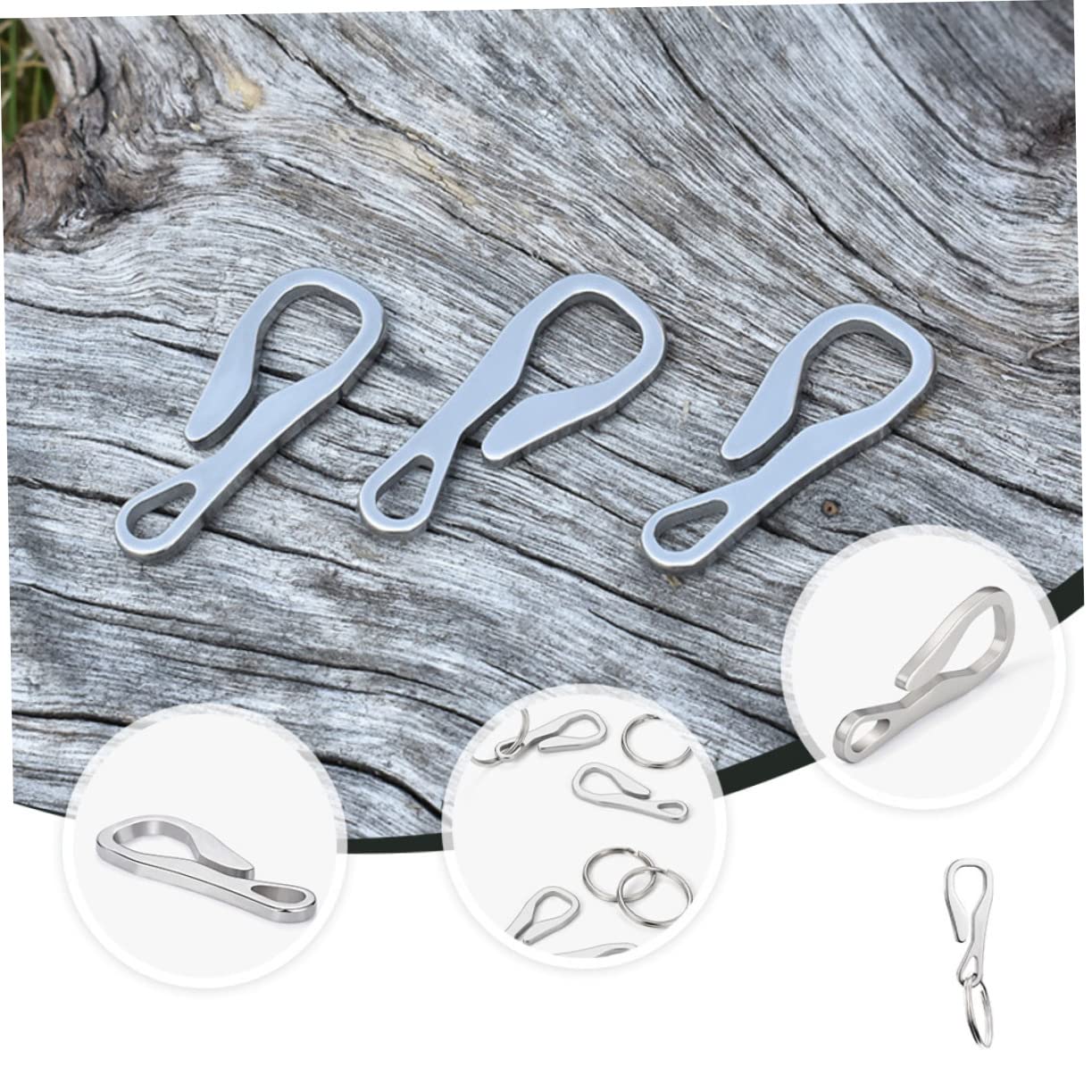 BESPORTBLE Portachiavi Moschettone Chiave Moschettone per Chiavi Fibbie Esterne in Argento Gancio per Auto Ganci per Auto Clip per Chiavi Silver Acciaio Inossidabile