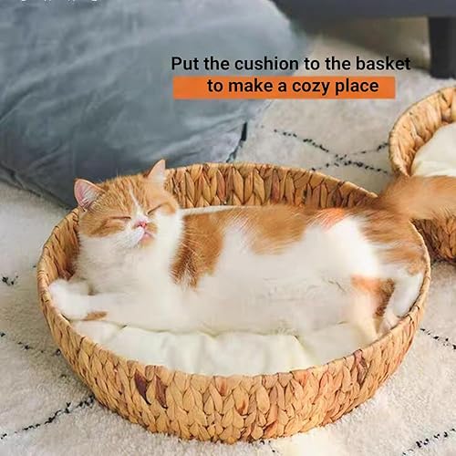 Miniatura 6 de SHENGOCASE Paquete de 2 cojines redondos suaves para gatos de 15 pulgadas, para casa de perros pequeños, estante de perca, almohadilla para jaula de