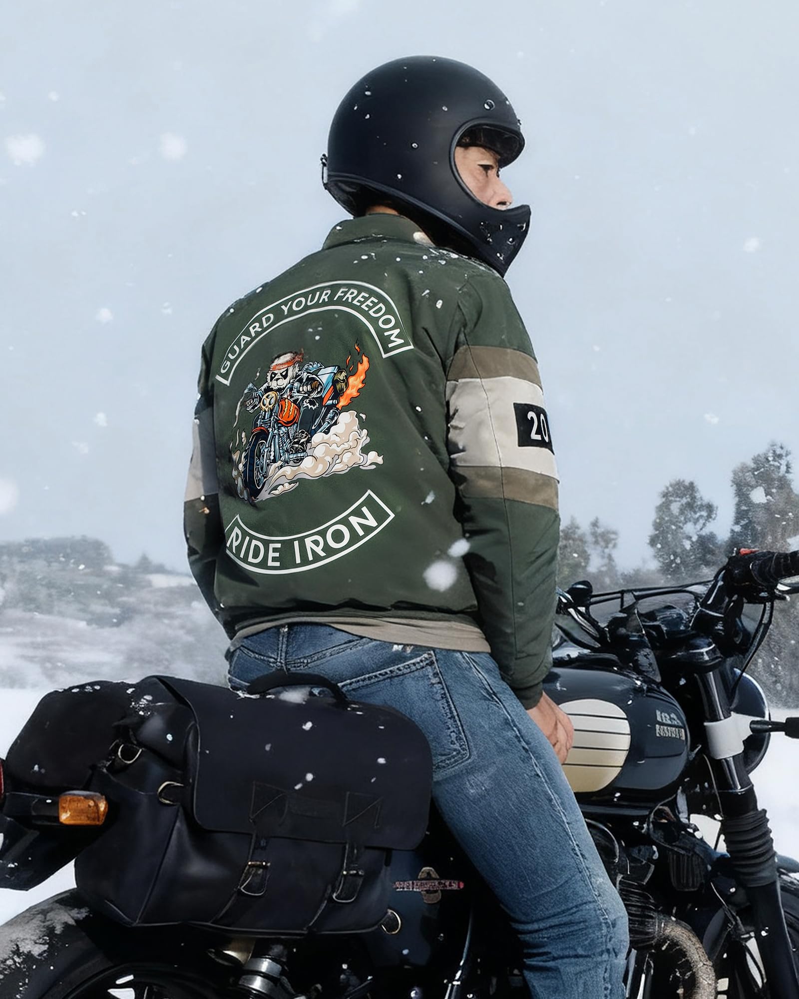 RIDEIRON Chaqueta Moto Hombre con Protecciones CE – Chaqueta Motociclista 4 Estaciones con Forro Térmico Extraíble, Transpirable y Resistente, Diseño con Bordados y Gran Estampado M-XXL