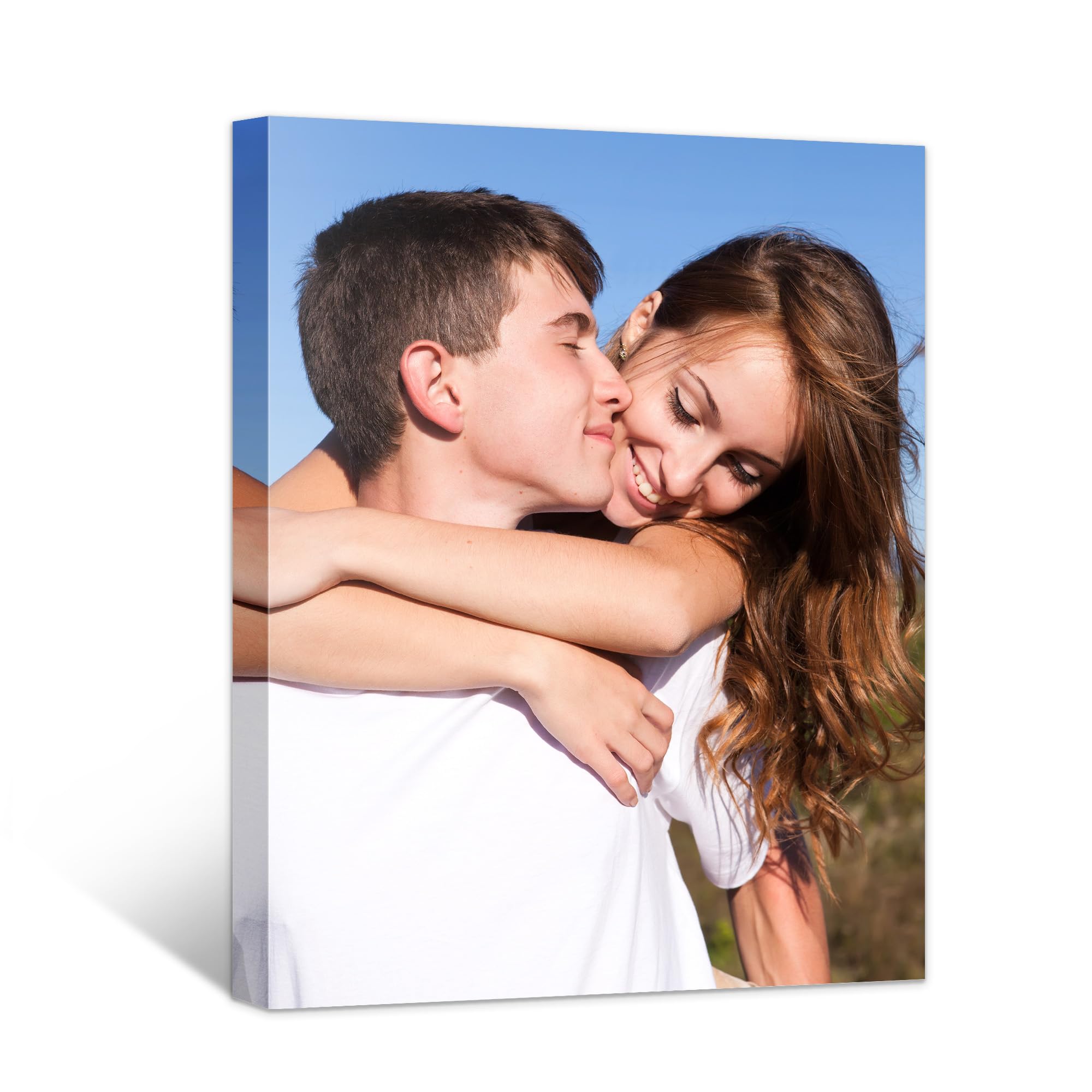 Personalized Canvas Wall Art (Framed 12“X 16”) Custom Canvas Prints with Your Photos Wall Art for Living Room,Bedroom,Couple Photo Prints for
