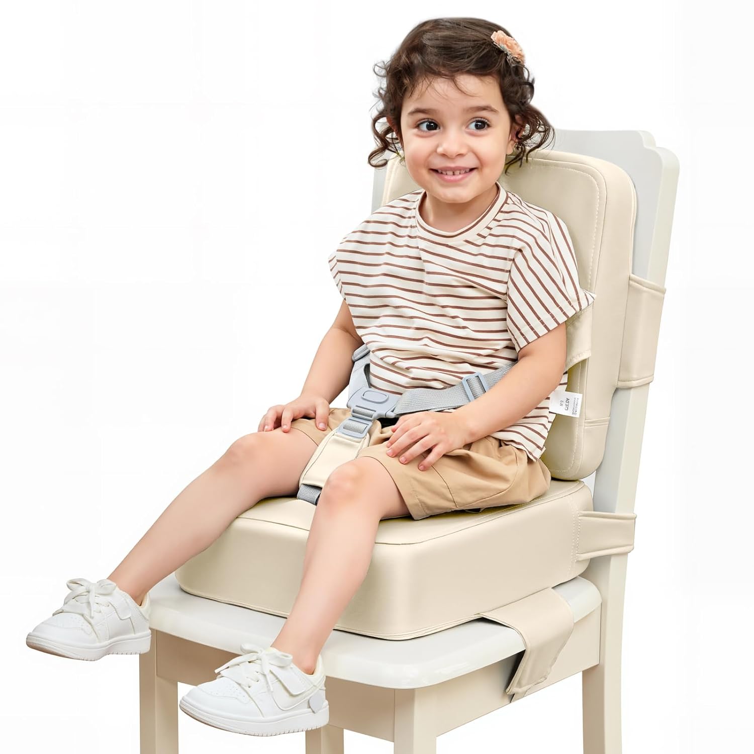 HOMEAL Booster Seat for Dining Table, Adjustable Kids Breathable Booster Seat for Kitchen (Sage)