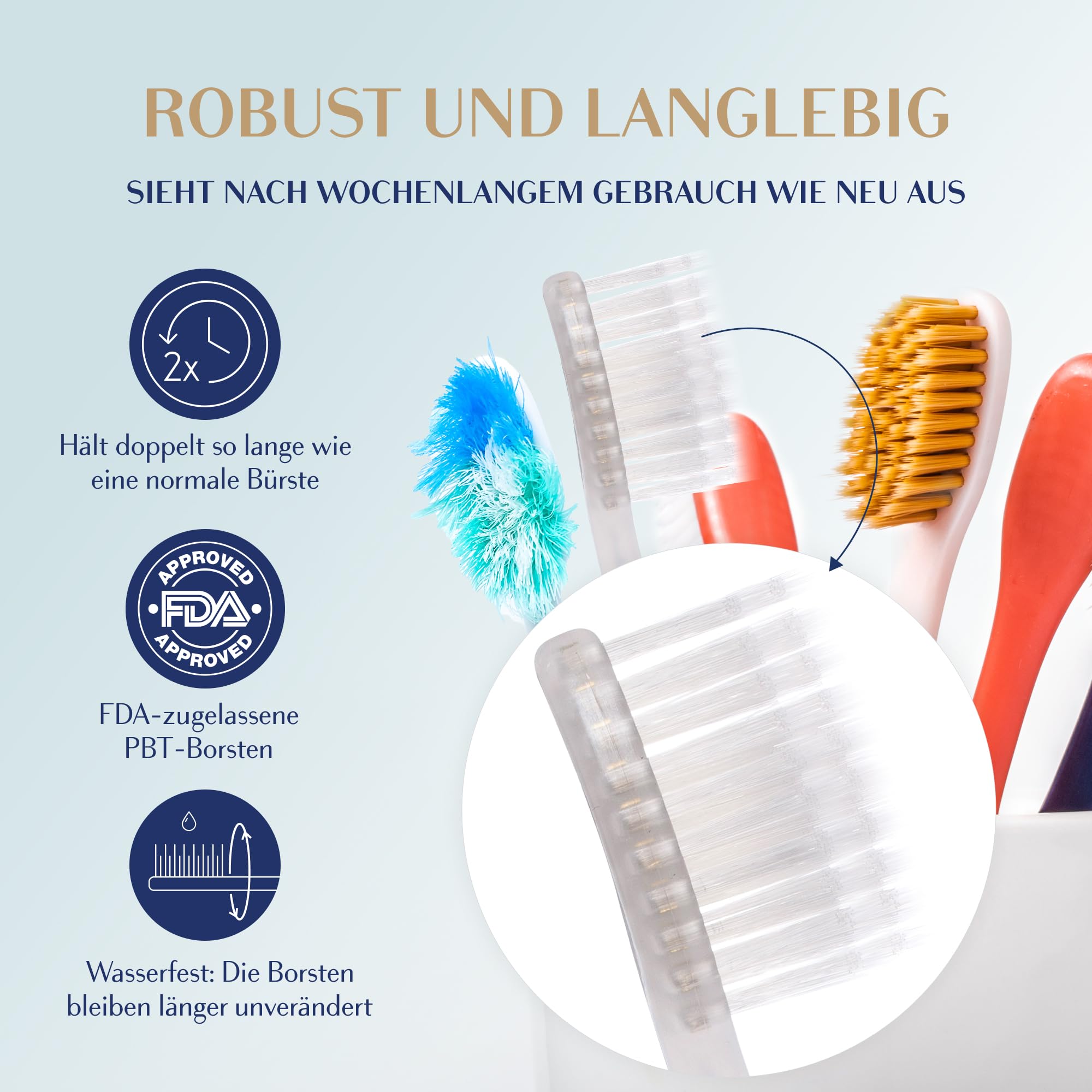Silver Medium Zahnbürsten 4er-Pack - Doppellänge Borsten für Interdentalreinigung, Silberpartikel gegen Bakterien, Zahnsteinentfernung, Mittlere Stärke, Mehrfarbig