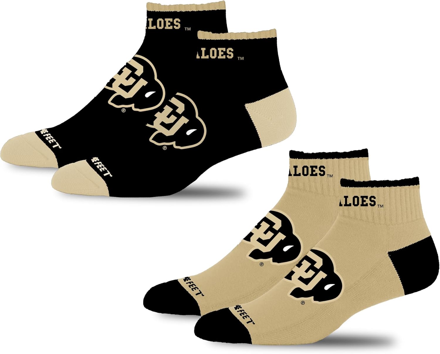 For Bare Feet NCAA Unisex Kids Front and Center 2 Pack Team Colors