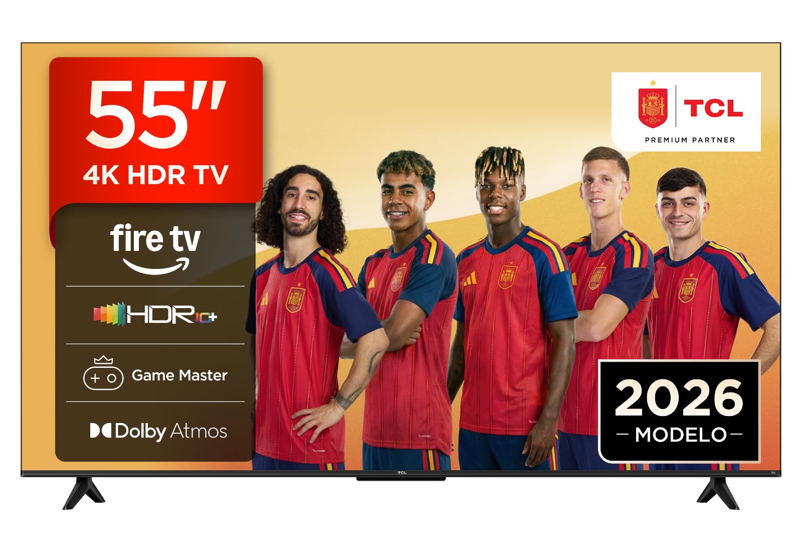TCL 55V6D Televisor 55 Pulgadas 4K UHD Smart TV, Fire TV, Alexa Integrado, Dolby Vision & Atmos, Game Master, HDR10+, Control por Voz