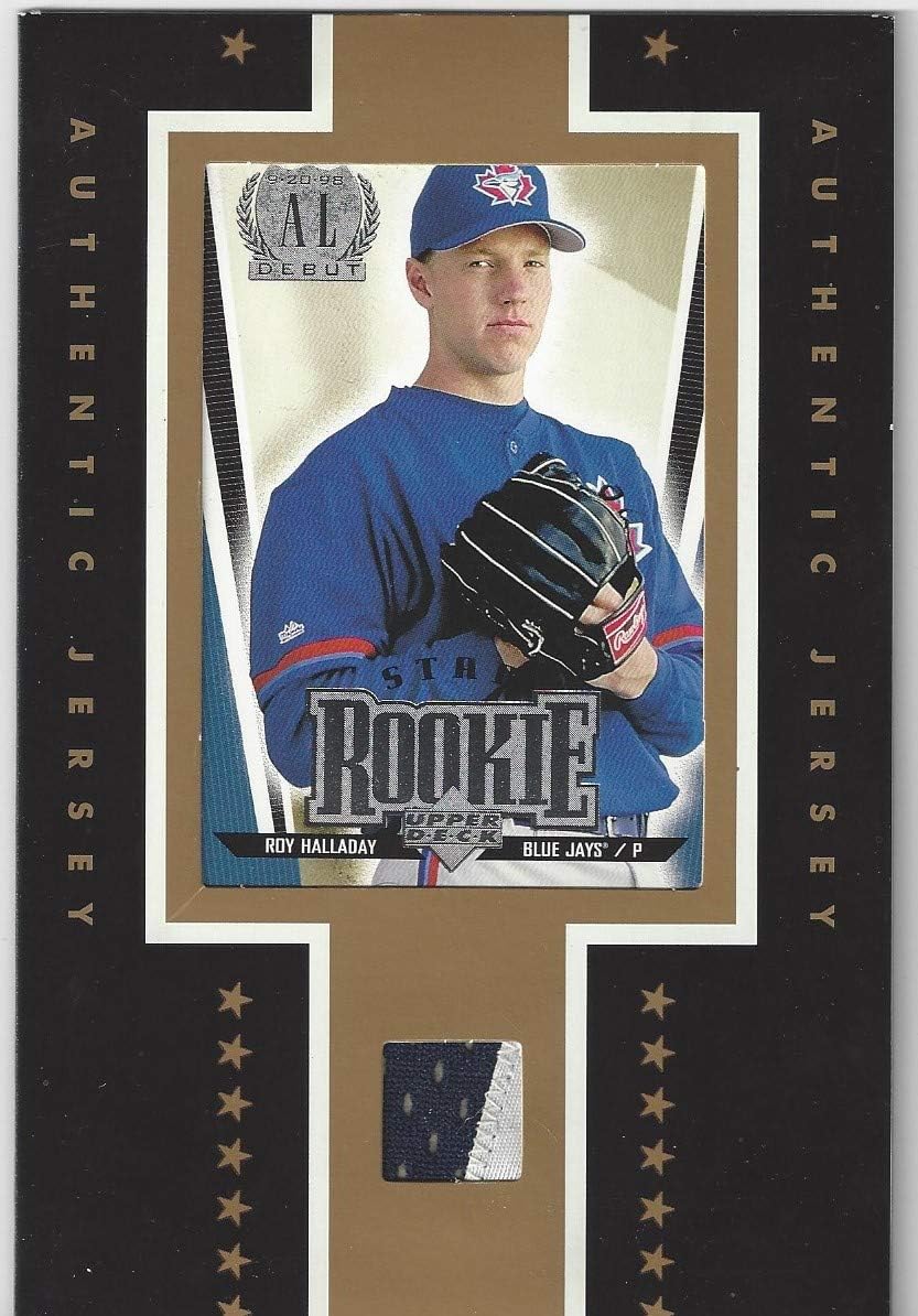 Roy Halladay Authentic Jersey Worn Oversized Collectible Baseball Card and Jersey Swatch - Vintage Sportcards (Toronto Blue Jays) Free Shipping