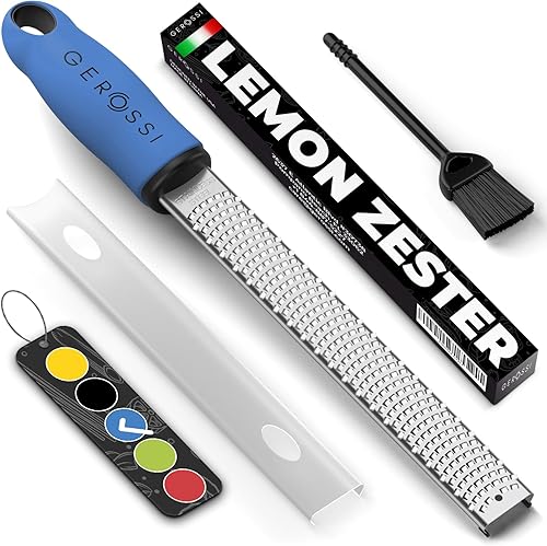 Miniatura 11 de Rallador de queso de acero inoxidable y rallador de limón con hoja extra afilada - Perfecto para limón, parmesano, ajo, chocolate - Dale sabor a