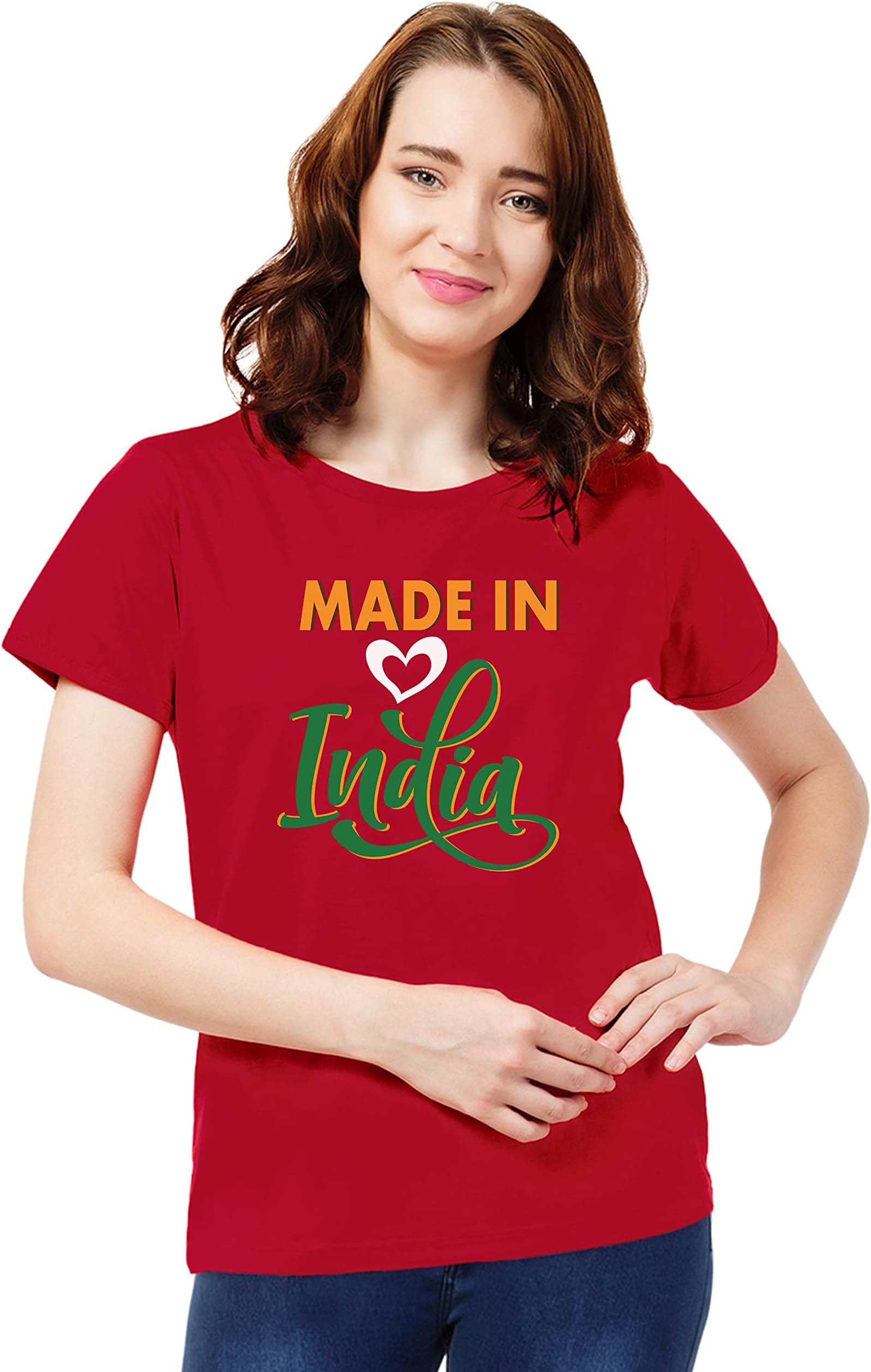 Women's Cotton Patriotic Series Printed Stylish T-Shirt for Women Casual Wear/Sportswear Made in India Printed T-Shirt