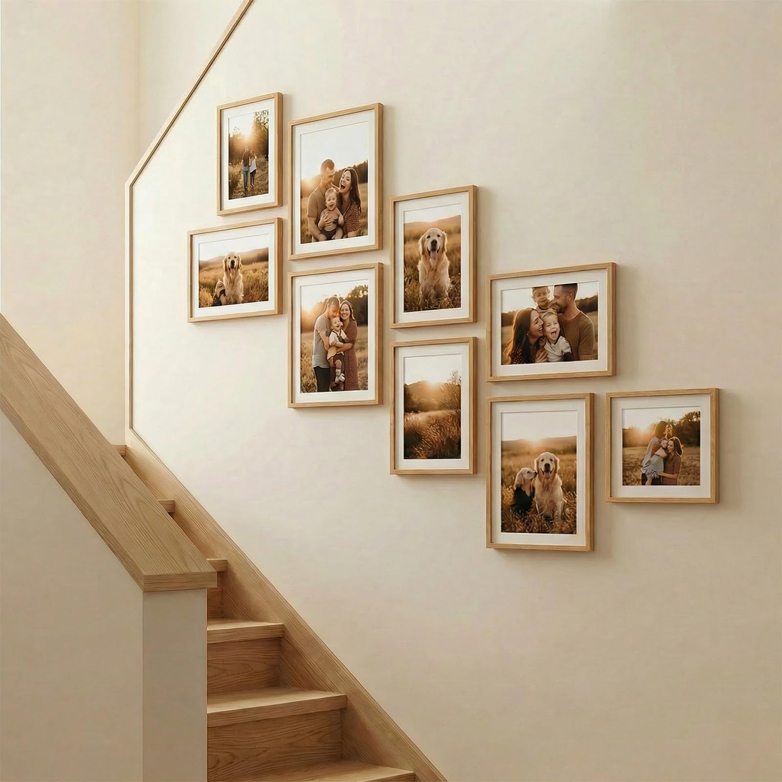 Set di 15 cornici portafoto in diverse misure, 10 x 15,13 x 18, 20 x 25 cm, per decorazione da parete e tavolo, per soggiorno, ufficio, casa