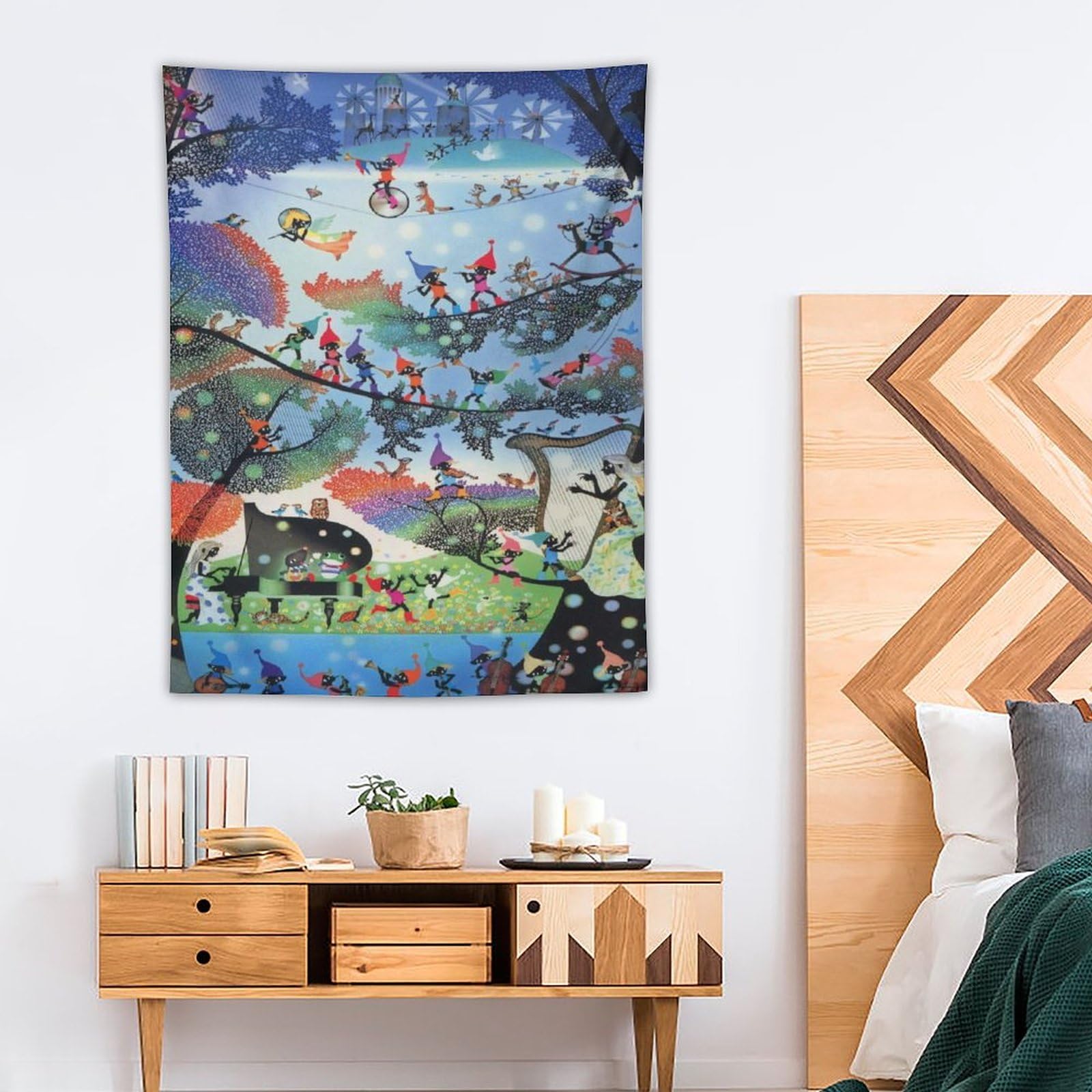 Amazon.co.jp: 藤城清治 タペストリー 壁掛け 人気 布ポスター 壁飾り