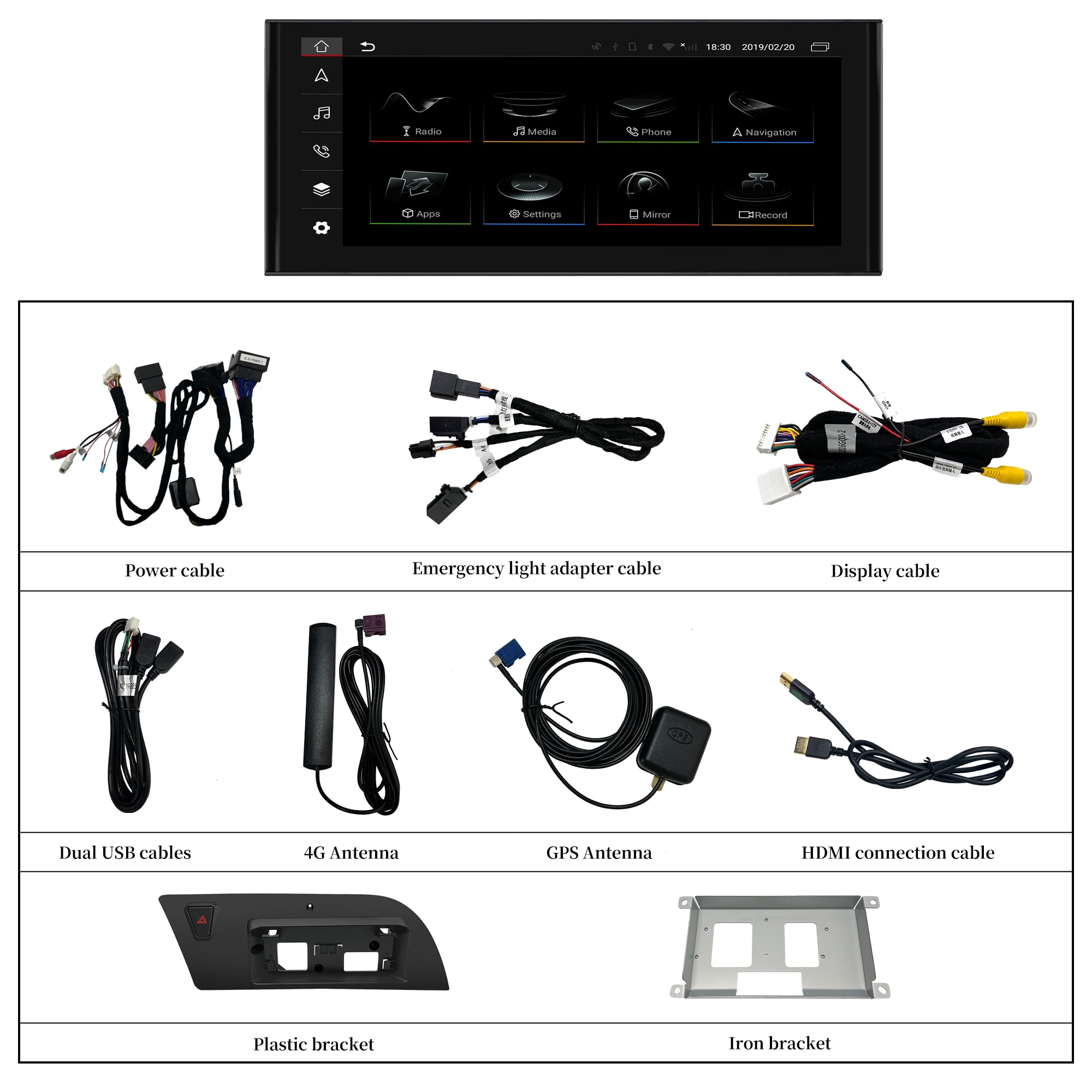 Aktualizacja ekranu Linux o przekątnej 10,25 cala do Audi A4 A5 S4 S5 RS4 RS5, Wireless CarPlay i Android Auto, lustrzanie ekranu, kamer samochodowych