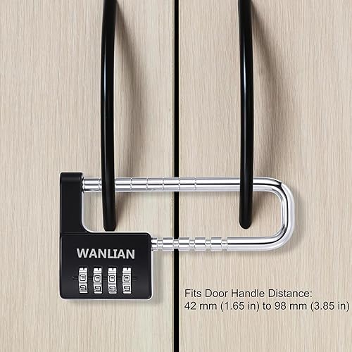 Miniatura 2 de Candado de combinación, cerradura de combinación de 4 dígitos de 38 pulgadas de largo para exteriores, impermeable, para casillero escolar,