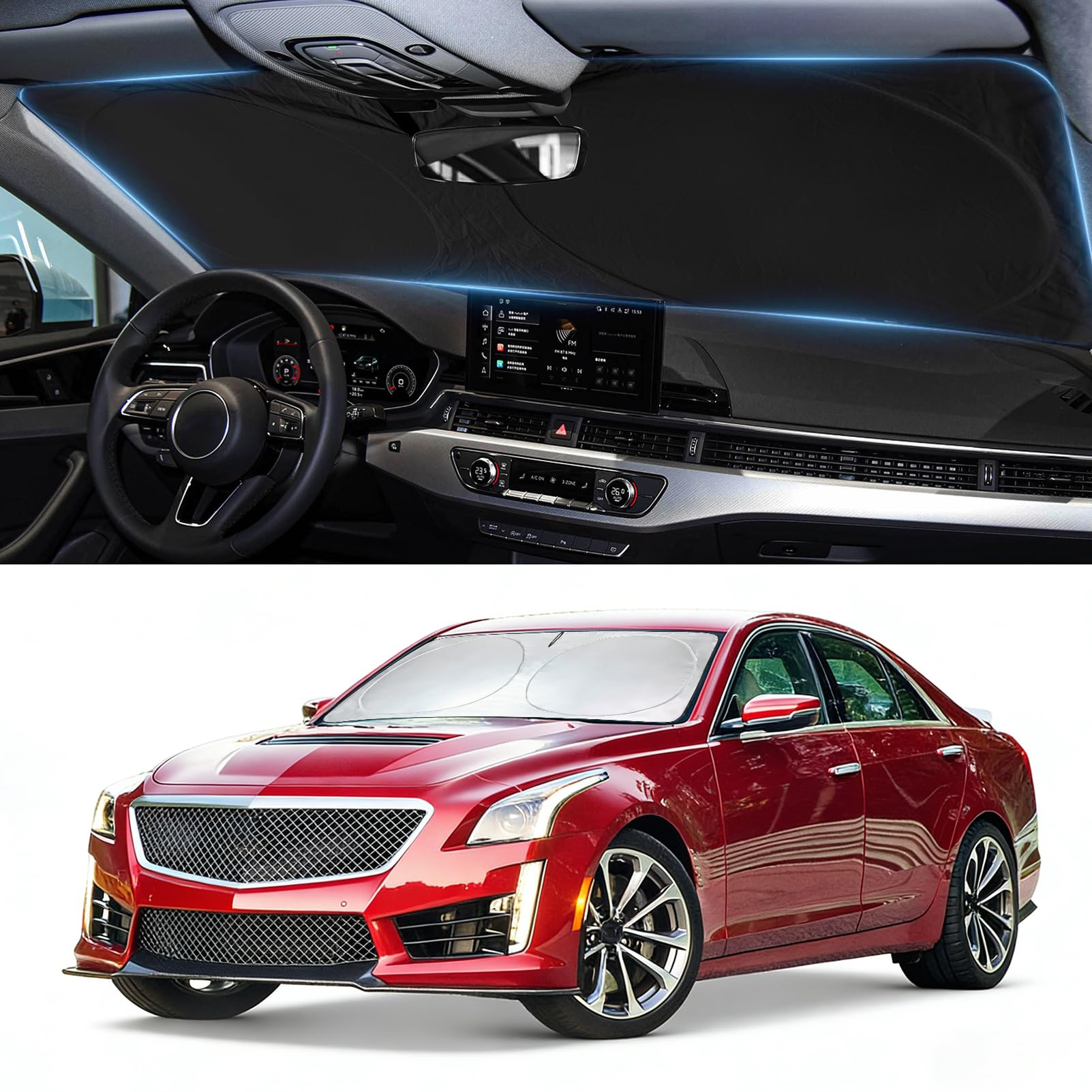 Windshield Sun Shade for Cadillac CTS 2014-2019 Shade Sun Cover Foldable