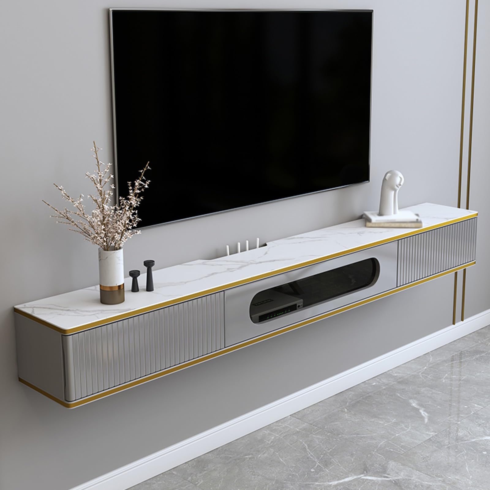 テレビ台 150 cm Tv cabinet with drawers & Shelf Amazon.com: Modern Floating TV Stand Wall Mounted TV Cabinet with