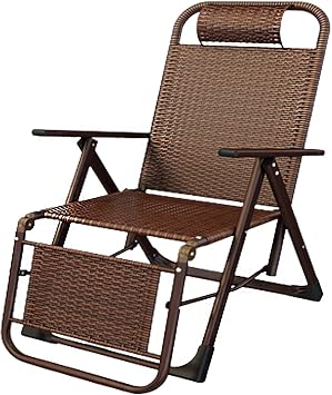 Chaise Lounge Patio Chairs Lounge Chairs for Outside Wicker Chairs Outdoor Patio Folding Chair Rattan Reclining Chair with headrest Folding Lunch Break Rattan Chair nap Balcony Home Leisure Color