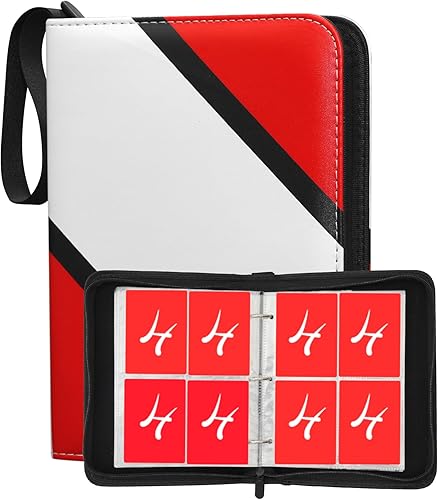 Miniatura 11 de Carpeta de tarjetas con diseño de dragón de fuego, carpeta de tarjetas coleccionables de 4 bolsillos con cremallera, capacidad para 440, 55 páginas