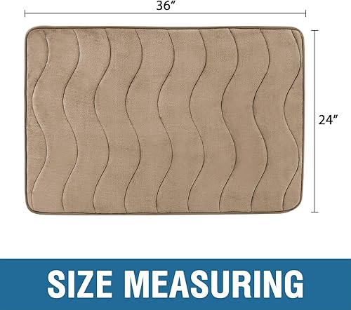 Vista 92 de Flamingo P Tapete de baño de espuma viscoelástica, extra largo, antideslizante, absorbente de agua, grueso, suave, lavable, 47 x 17 pulgadas