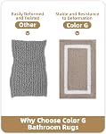 Color&Geometry Bathroom Mat 24x16, Soft Absorbent Microfiber Bath Rugs, Non-Slip Bath Rug, Washable Plush Carpet Bathmat for Shower Floor, Tub, Sink, Washroom, Khaki