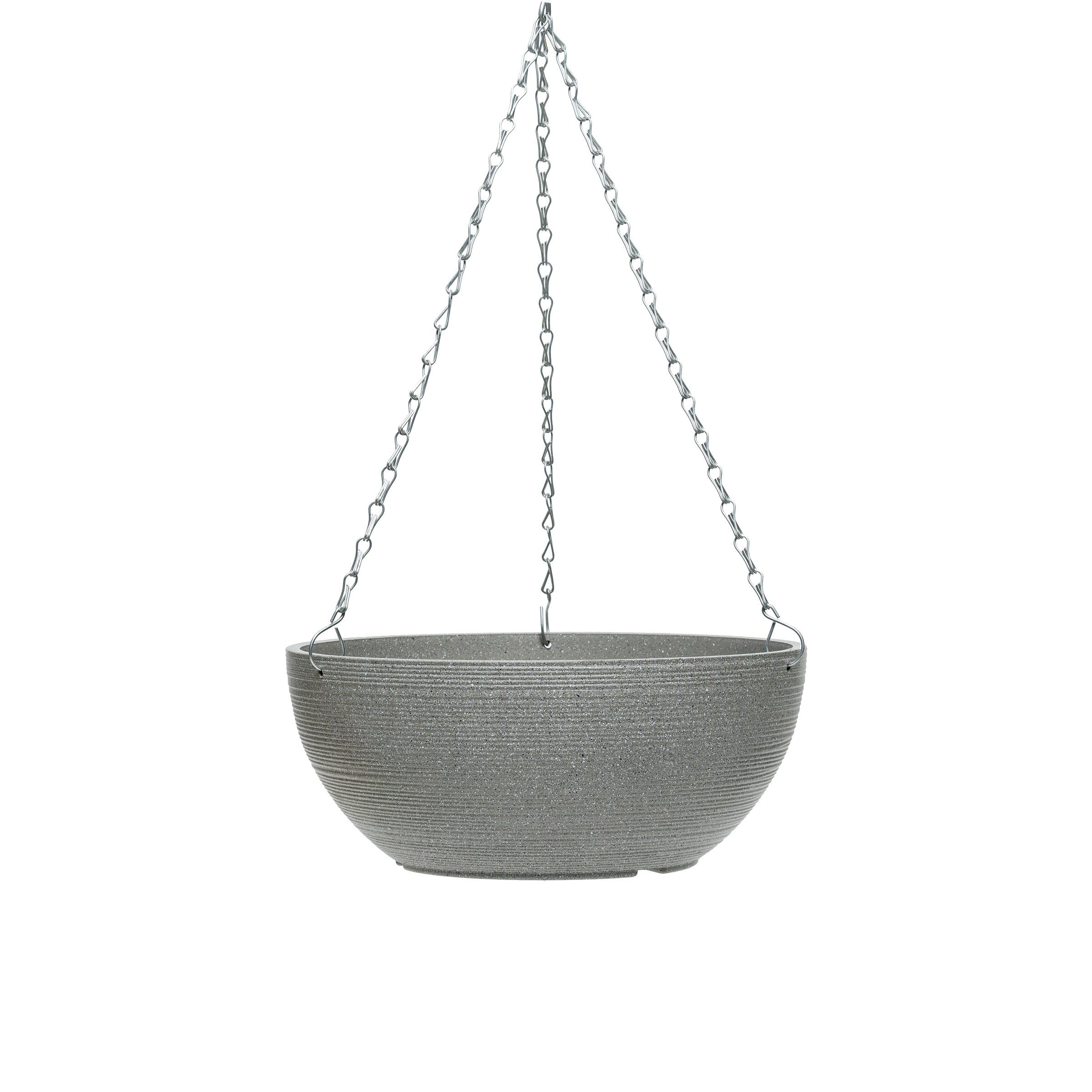 Garden Gear 35cm Stone Effect Hanging Basket - Grey