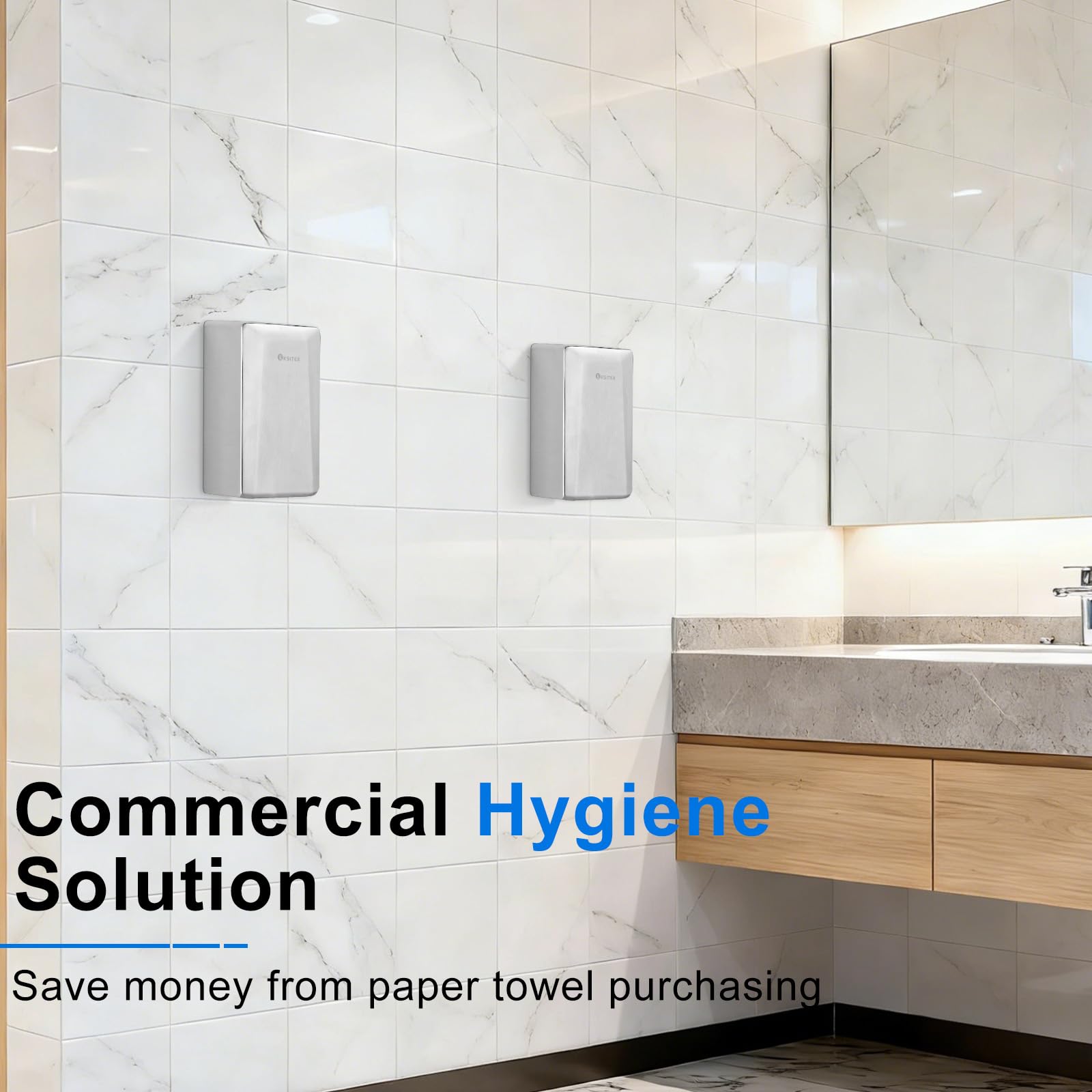 Sèche-Mains, Sèche-Mains Commercial à Grande Vitesse en Acier Inoxydable, Sèche-Main électrique Automatique Mural pour Toilettes et Salles de Bains, écologique, Brossé