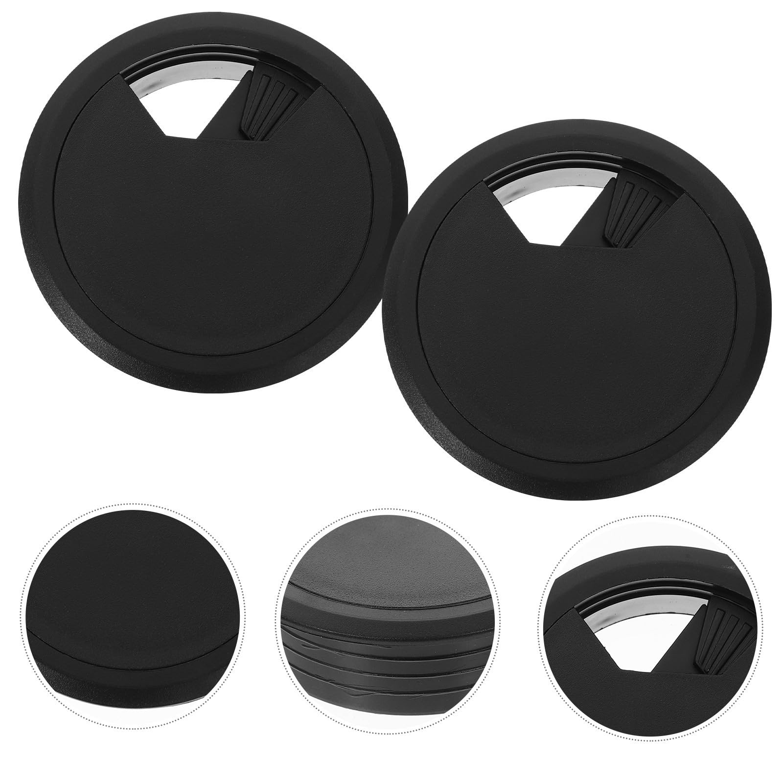 INOOMP 5 Pièces Passe-câble de Bureau Rond 50mm en Abs Noir, Cache-Trou | Meubles et Armoires, Installation Simple, Design Sobre et Pratique, Lot