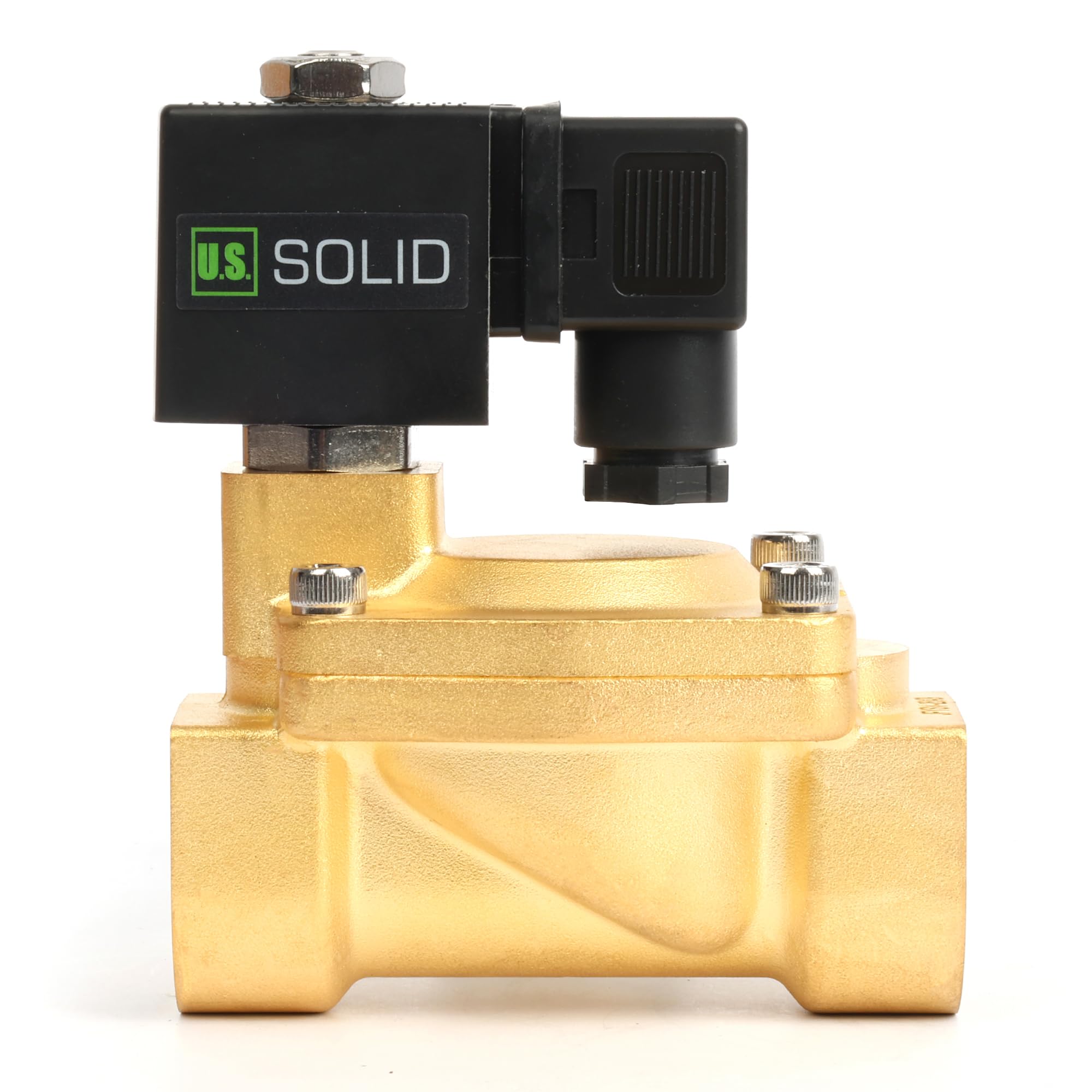 U.S. Solid Elettrovalvola a solenoide in ottone 1" G – 12V DC, 0,3–16 bar, normalmente chiusa, guarnizione VITON, funzionamento pilotato