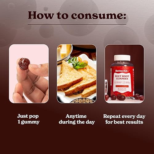 Miniatura 6 de Better Alt Gomitas de raíz de remolacha pura  Ayuda a aumentar la energía, sin azúcar añadida  Probado en laboratorio  Sabor a fresa  30 gomitas