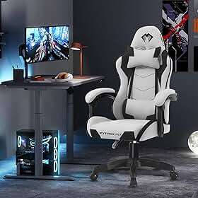 Cadeira Gamer Python Fly em tecido, respirável e ecológica, ângulo ajustável (Cinza Claro)
