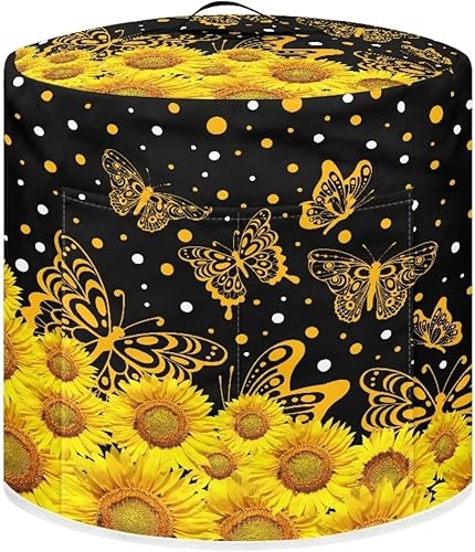 Funda para olla arrocera de flores de mariposa, a prueba de polvo, lavables, accesorios para cocinar arroz con bolsillos, decoración de Acción de