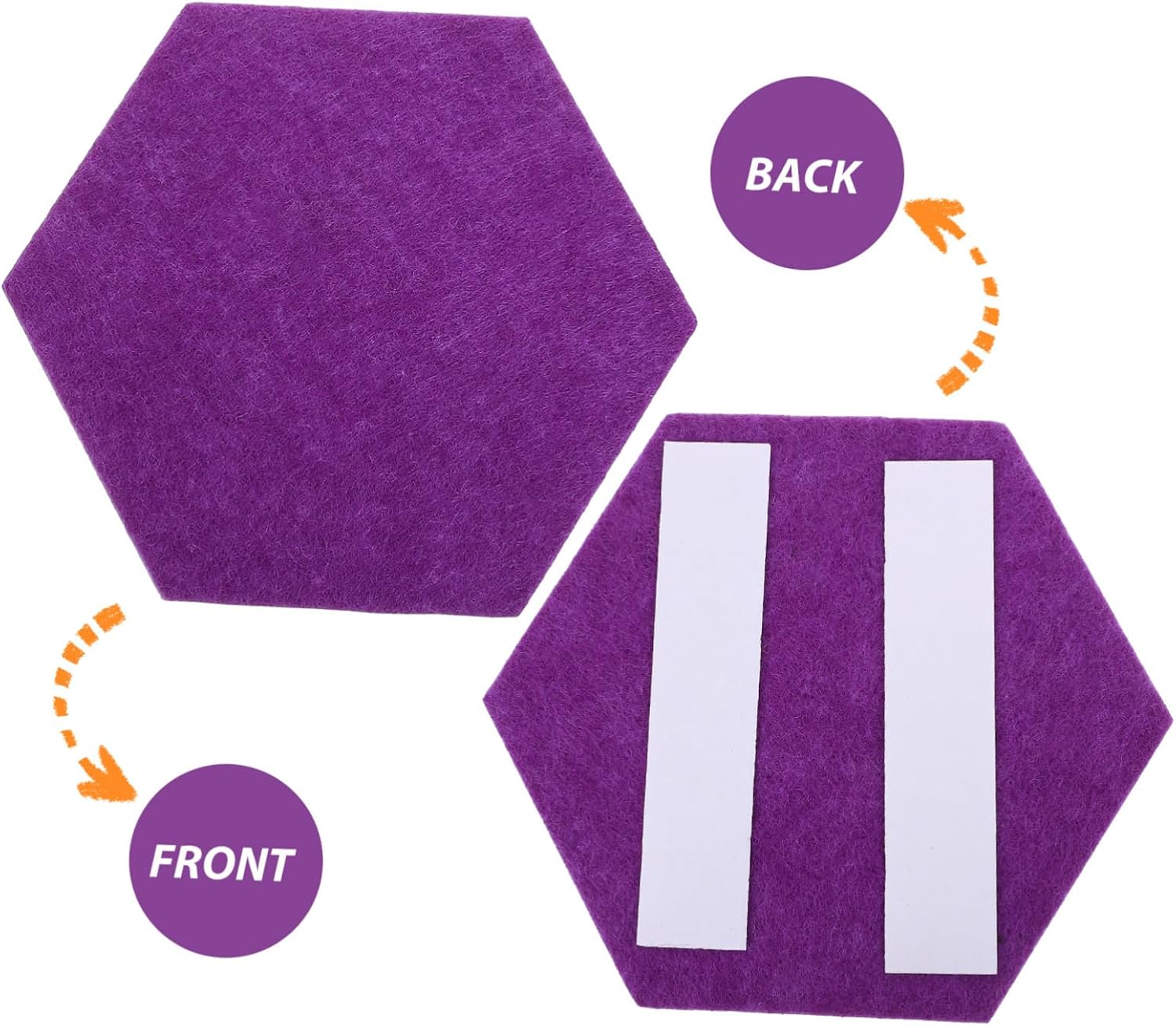 Veemoon 10pcs Hexagon Wall Decor Felt Bulletin Board Wall Sticker Felt Tiles for Board Decorative Tiles