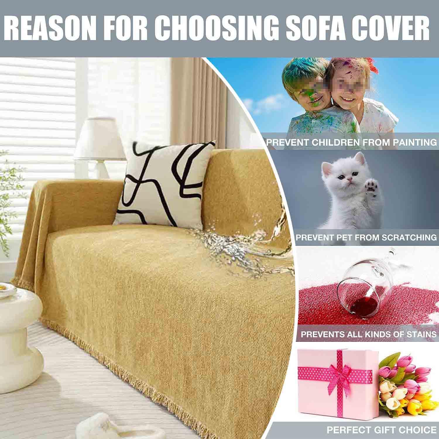 L - Funda impermeable para sofá para perros, manta antideslizante para sectales, protector de sofá de felpilla Lar, funda de piel lavable, 180 x 300 cm, apta para mascotas (#413)