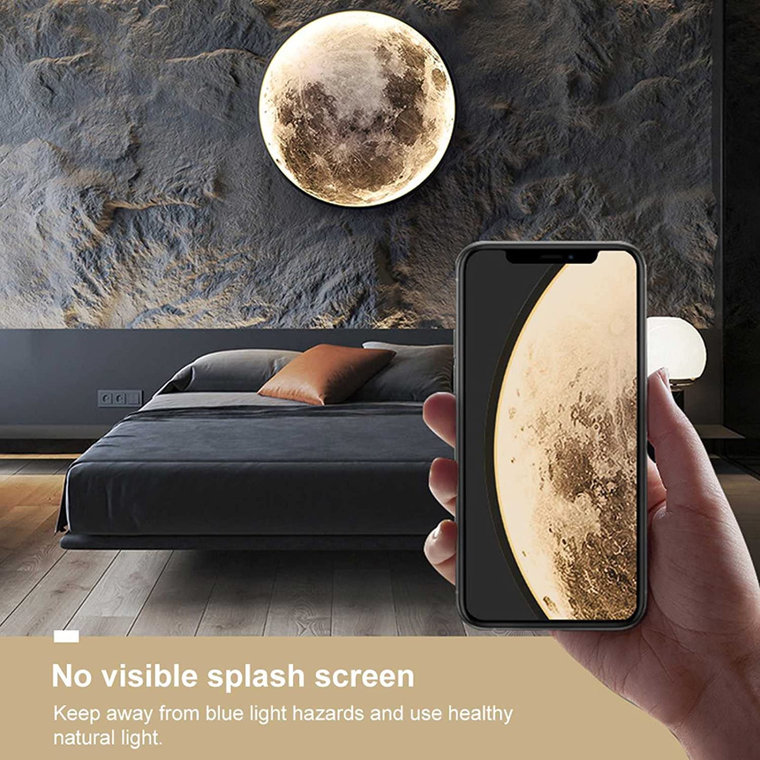 Lampada da parete dimmerabile a forma di luna, con telecomando, luce notturna in acrilico 3D, decorazione per camera da letto e soggiorno